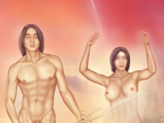 Surrender - Sci-fi Illustration on Male & Female Nudity