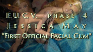FUCVph4 Jessica May la primera sesión oficial de semen facial