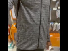 Wearing Spandex Revealing Nutsack Bulge and Pec’s in Michael’s  Got Caught Twice