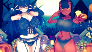 Halloween Special Animation Hetai SFM Spooky Sexy Collection Featuring Meru The Succubus And Hex Maniac
