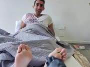 Preview 5 of STEP GAY DAD - TICKLE TICKLE - STEP DADS FEET BEEN TEMPTING ME LET ME SEE HOW TICKLISH THEY ARE