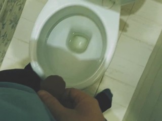 自宅のトイレで放尿する10代の少年/アンドリス