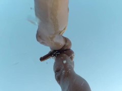 Shower outside/outdoor with boner and slowmotion