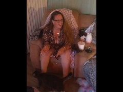 Caught Filming Up Milfs Night Gown While She Smoking Cigarette