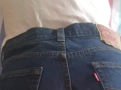 Cumming on Levi's Jeans