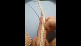 Teen's hung dick measured