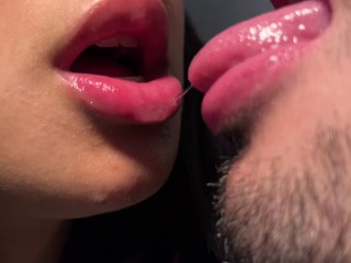 Saliva Deep Tongue Kissing | Close up HD | Passionate Soft Wet Kisses