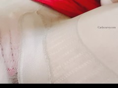 Flashing and pussy play in nylons on my friend’s couch! 