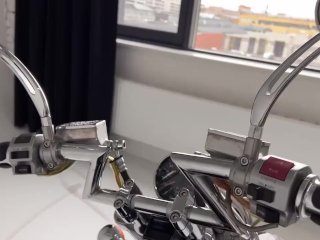 hot photoshoot on a motorcycle