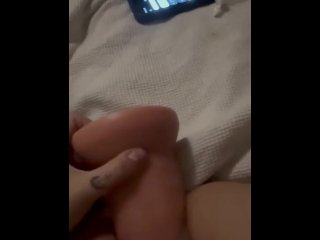 milf takes huge cock, solo female, vertical video, hot tattoo girl