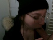 Preview 2 of 18 year old nerd girl gets fucked at houseparty + facial cumshot