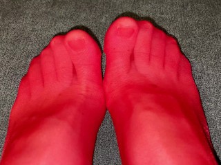 Medias Super Brillantes Red - ¡ven Más Cerca De Mis Pies! 4K