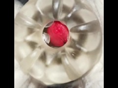 Slowmo fucking Fleshlight Quickshot from up-close ended with a cumshot
