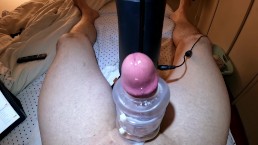TheHandy fleshlight milks my swollen cock.