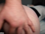 Sexy girl with huge ass gets fucked in her sweet tight pussy and gets cum on skirt 4K 60FPS