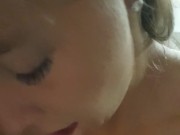 Preview 2 of Cheating on my Husband, sucking Dick of my Boss after work with cum on face