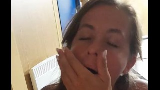 Cheating On My Husband Sucking Dick Of My Boss After Work With Cum On Face
