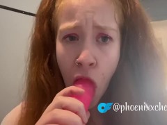 I just wanna suck daddy’s cock - redhead innocent teen begs to please daddy 