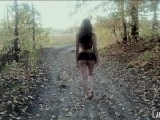 Preview 2 of Emma Scarlett - Public Nudity s1e03 (walking almost naked on public forest road!!!)