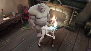 Bruxa sexy com cabelo Silver pega Ogre Dick por trás | Paródia pornô de Warcraft