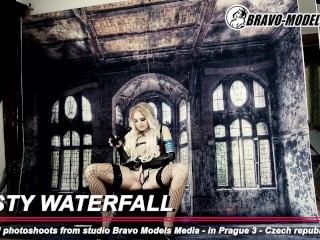 487 - Kristi Waterfall cosplay photoshoot in our studio sexy blonde milf
