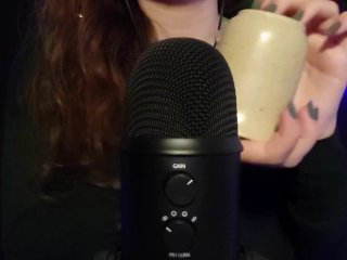 tapping, scratching, asmr, brunette
