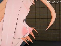Power Lets Denji Squeeze her Breasts and Cum Inside after a Cowgirl Ride - Chainsaw Man Anime Hentai