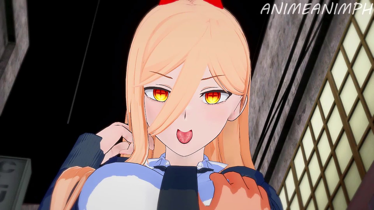 Power Lets Denji Squeeze her Breasts and Cum Inside after a Cowgirl Ride -  Chainsaw Man Anime Hentai