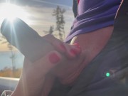 Preview 2 of I gave my Boyfriend Blowjob on Public Road, so Risky !