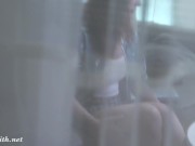 Preview 3 of on Jeny Smith thru the window while she take a nude selfies