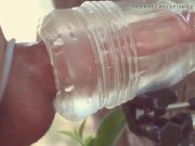 Preview 6 of Warm morning outdoors milking my swollen cock with my fleshlight