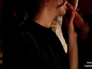 He huge cum on my dress and I licking everything off his cock. Part 2.