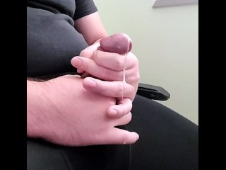 I couldn't control myself with ejaculateion and ended up busting gushy sperm while sitting down.