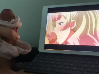 МАССИВНЫЙ Кончил в трусики Teen Step-Sis, пока я смотрю хентай