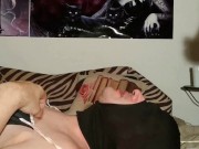Preview 1 of Gagging deep mouthfuck sissy bitch till he almost throw up HD