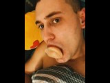 Young gay sucks a toy