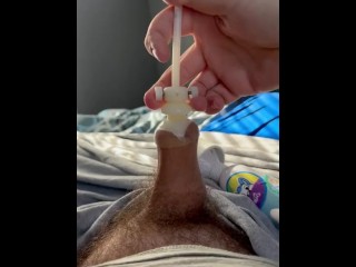 Cumming in Foreskin using Vibrater