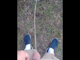 kink, vertical video, outside, pee outdoor