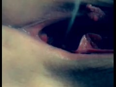  Fat pussy pissing on a towel 