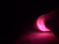 Little Plays Flash Light Tag on Dick in Pink Bunny Onsie Hot Vocal Male Sissy Sub Slut