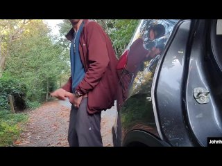 johnholmesjunior does a super real risky solo show on side of busy road with huge cum load