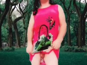Preview 2 of Cute face public hot sexy dancer in the park model cosplayer