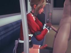 Femboy Yaoi - Nobu handjob in subway