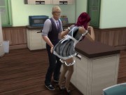 Preview 2 of Sims 4, real voice, husband cheating with young maid next to wife