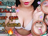 JOI PUNHETA GUIADA-melhor amiga TOXICA pede para você gozar na buceta dela/sexo virtual/ASMR/rabuda