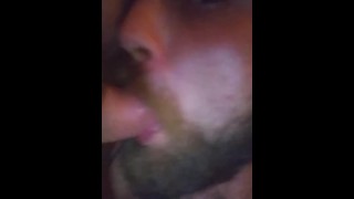 Masculine man loves dick in his throat 