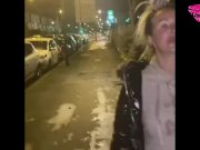 Preview 1 of Classy takes a cum load on her face then walks around the streets with it dripping down her face