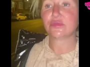 Preview 2 of Classy takes a cum load on her face then walks around the streets with it dripping down her face