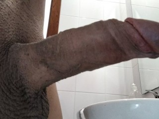 Jerking off in a Hotel Bathroom, Excited and Horny