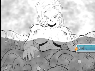 blonde, horny girl, android 18, butt